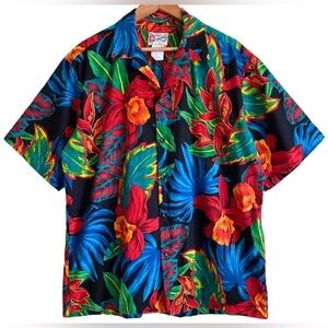 THE HAWAIIAN ORIGINAL Vintage Vibrant Colorful Tropical Beach Shirt Size XL